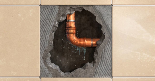 Water leak behind a wall