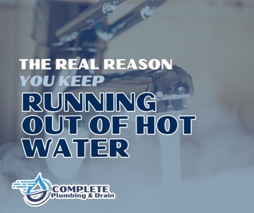 A branded image for the blog post on running out of hot water.